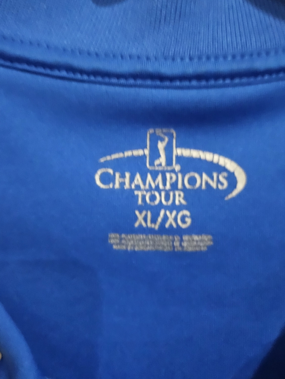 Champions Tour Golf Polo Shirt Mens XL Blue Striped Performance Short Sleeve . - Picture 6 of 9